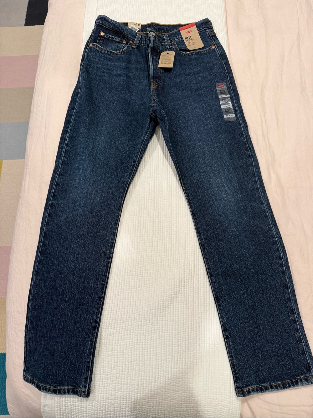 Levi's 501 Original Straight Jeans - Dark Blue Denim